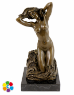 bronzov socha akt eny na mramorovm podstavci 23 - pohled 1 - www.colormarket.cz
