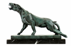 kubistick socha pantera na mramorovm podstavci 29 - pohled 1 - www.colormarket.cz