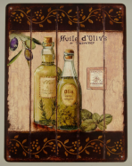 retro kovov� cedule na ze� Olive 1