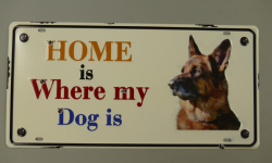 retro kovov cedule na ze Home is my Dog