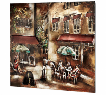 kovov obraz s 3D motivem Caf 27 - pohled 1 - www.colormarket.cz